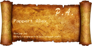 Pappert Alex névjegykártya
