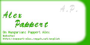 alex pappert business card